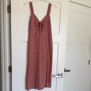 Abercrombie & Fitch Rust Red Spotted Tie-Front Dress